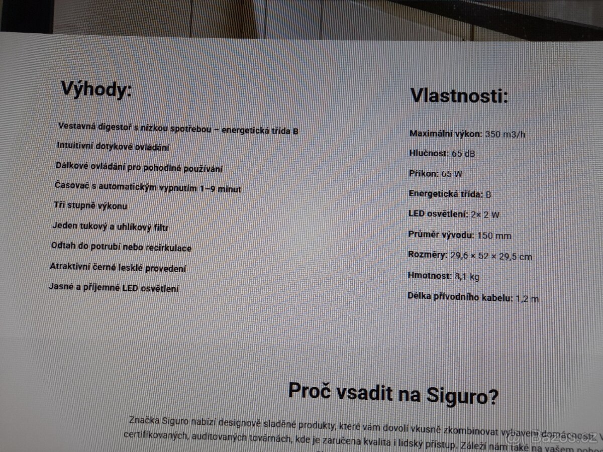 Vestavná uhlíková digestoř - 2