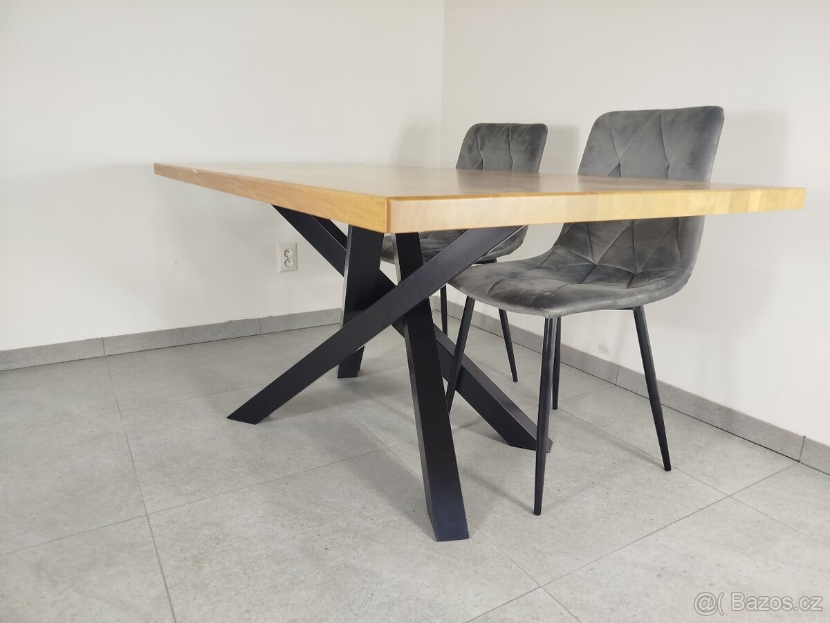 Kovová podnož stolu CROSSOVER – černý mat, profil 70×70, 135 - 2