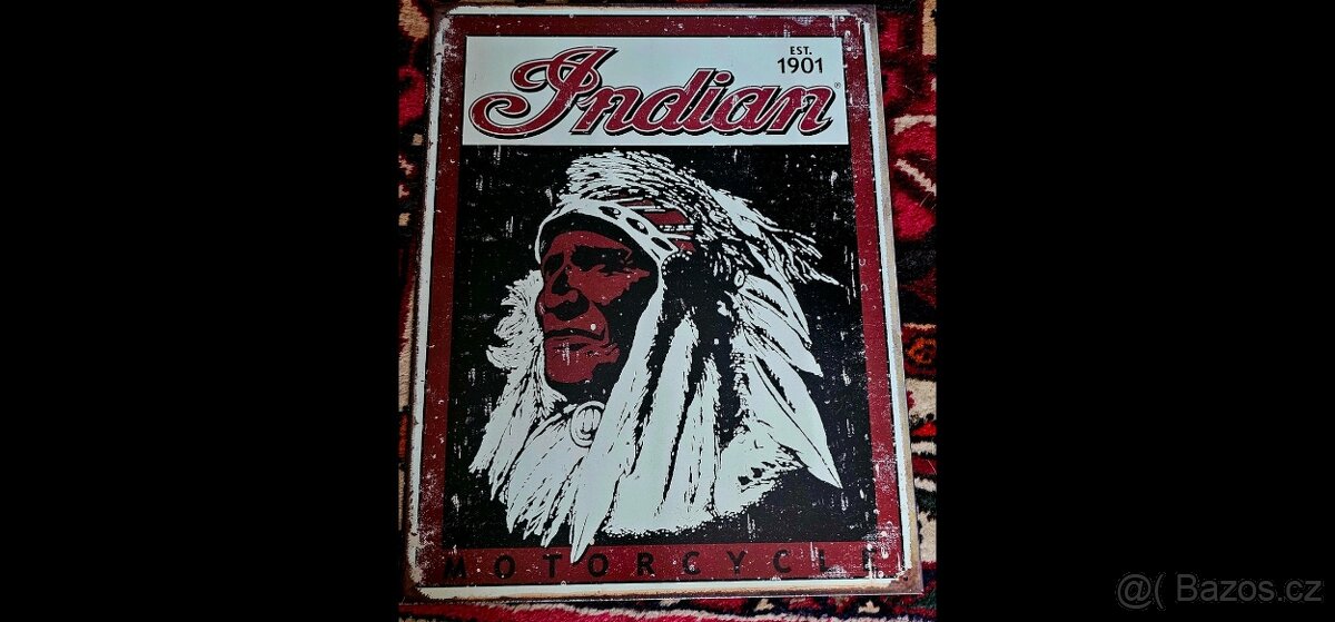 INDIAN -retro motorkářská cedule - 2