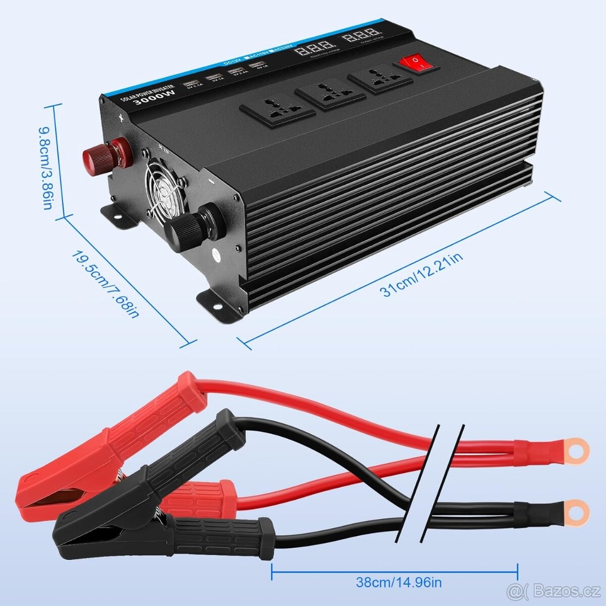 Měnič napětí 1500W/3000W měnič 12V na 240V modif. sinus - 2