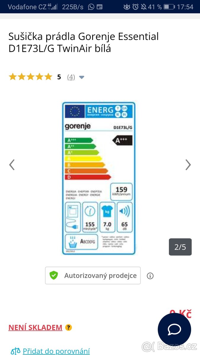 Gorenje sušička A+++ - 2