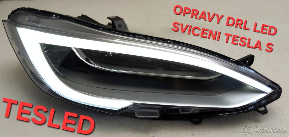 Opravy LED DRL světlometů, klik, ramen, Tesla Model S - 2