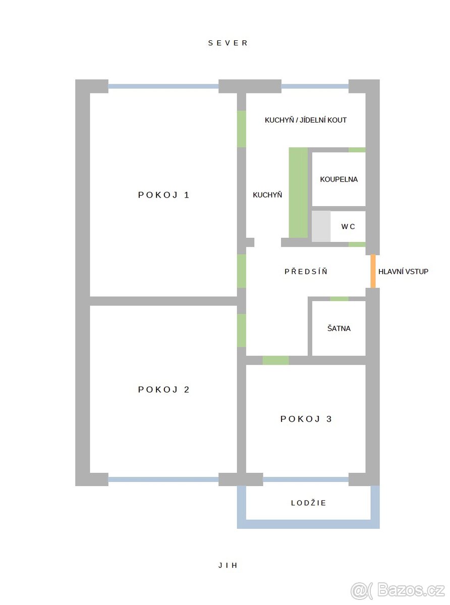 PRONÁJEM BYTU 3+1 71.9 m2 - 2