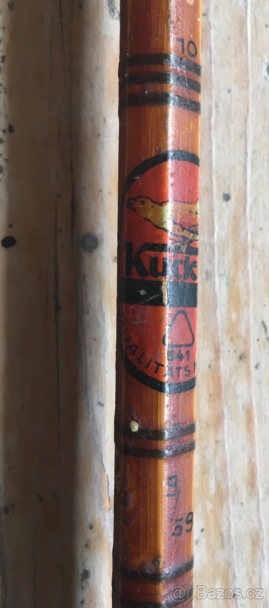 Rybář starý bambusový prut zn Kuckuk - 2
