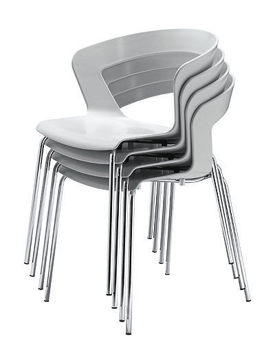 Značková židle Ibis bílá , nohy chrom - 2