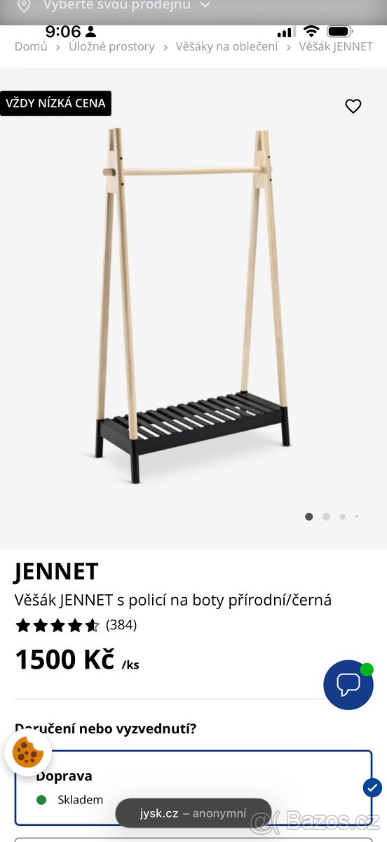 Dřevěný věšák JENNET - 2