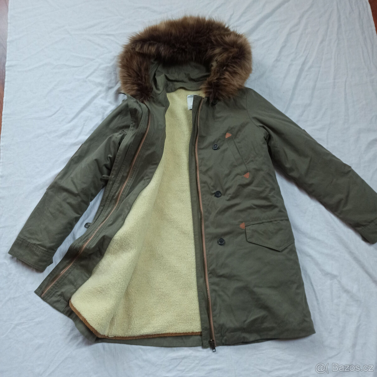 dámská zimní bunda - parka vel. M ZARA TOP STAV - 2