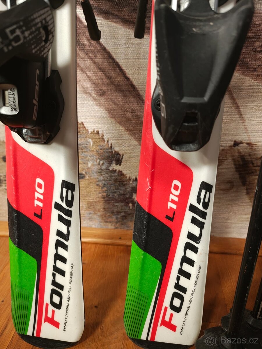 Dětské lyže Elan 110 + hůlky Leki + lyžáky - 2