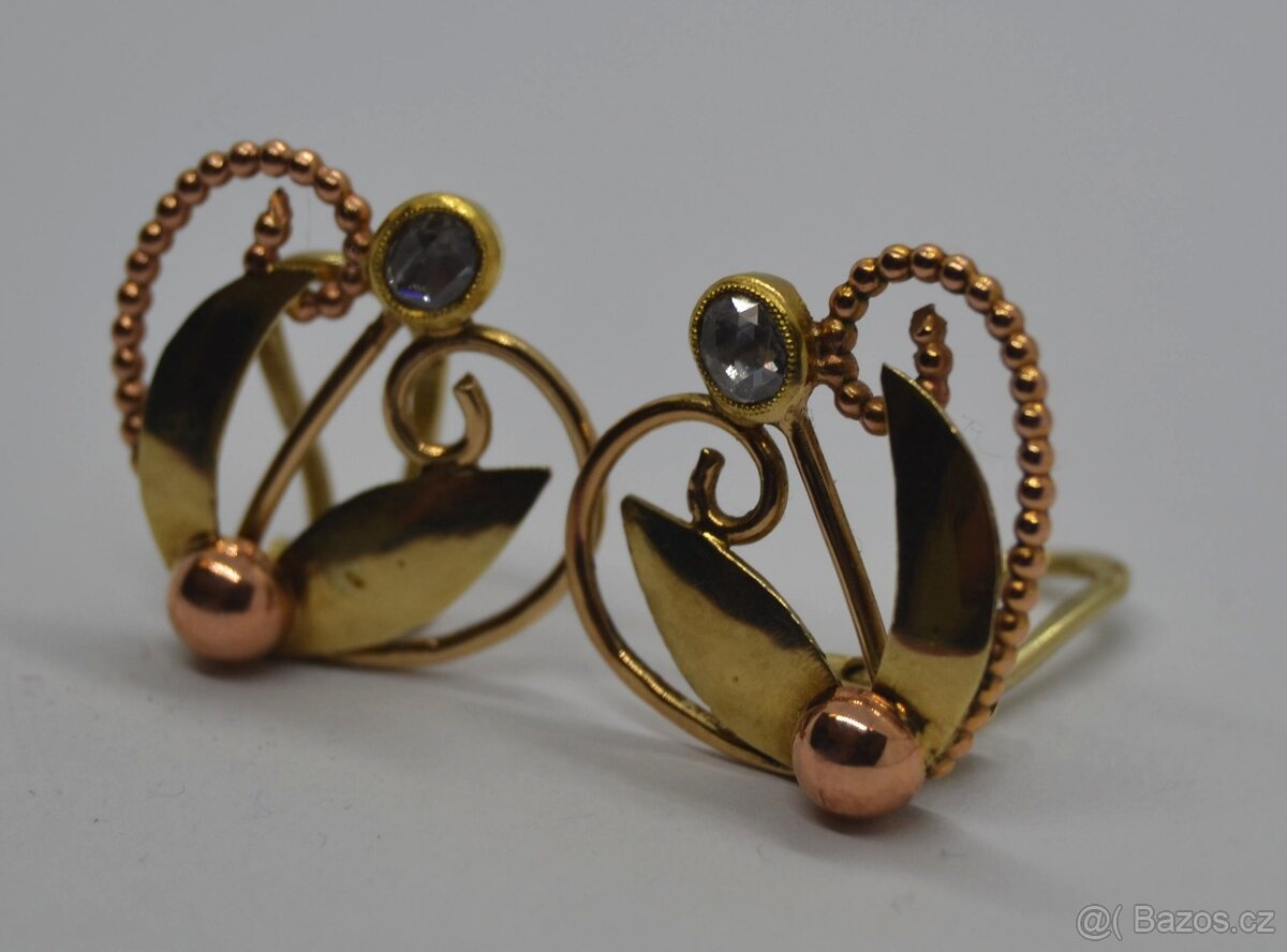 Zlaté náušnice s routy - 2