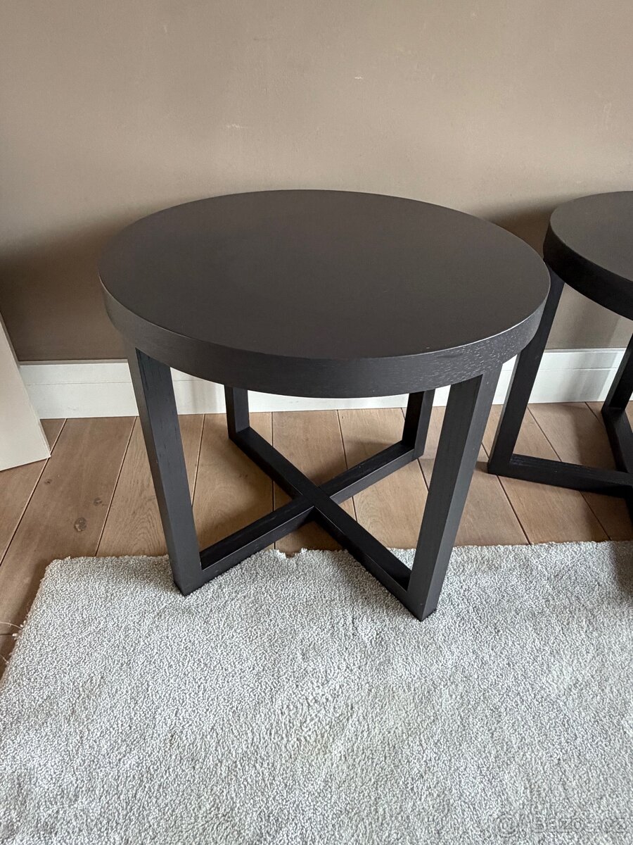 set 2 kulatých stolků - 2