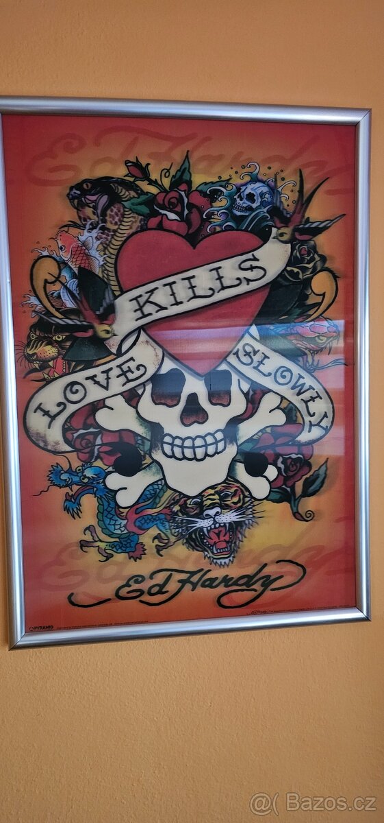 ED HARDY plastický obraz v rámu - 2