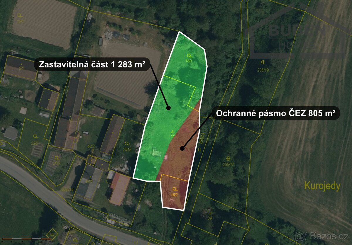 Pozemek pro výstavbu 2 088 m² - Kurojedy u Boru - 2