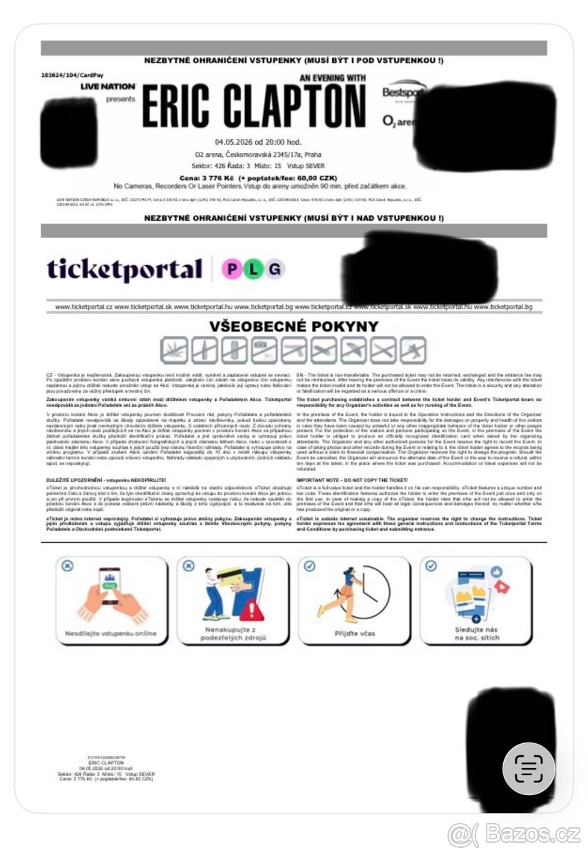 Eric Clapton Praha 4. 5. 2026 - 2