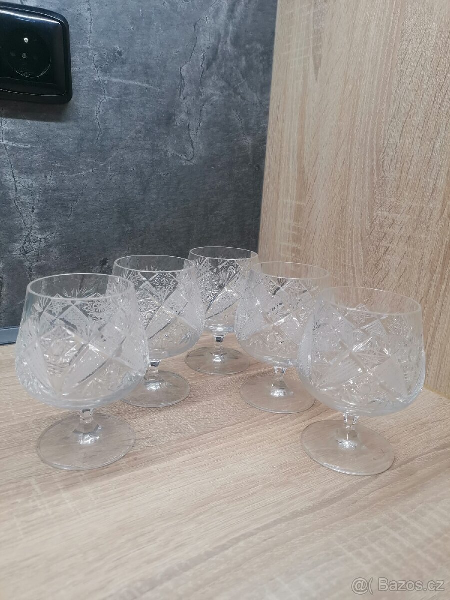 Retro broušené sklenice (5 ks) - 2