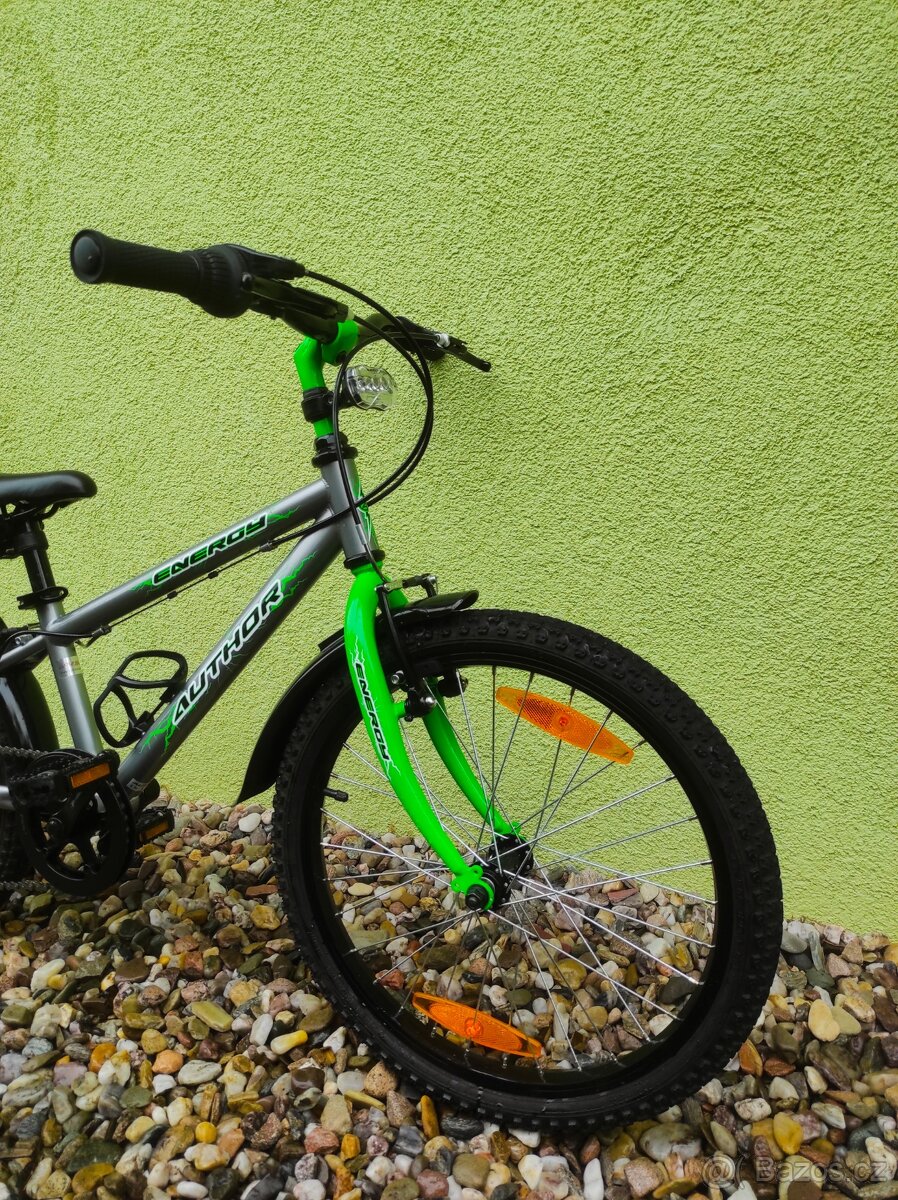Značkové dětské kolo Author 20" (stříbrná/zelená) - 2
