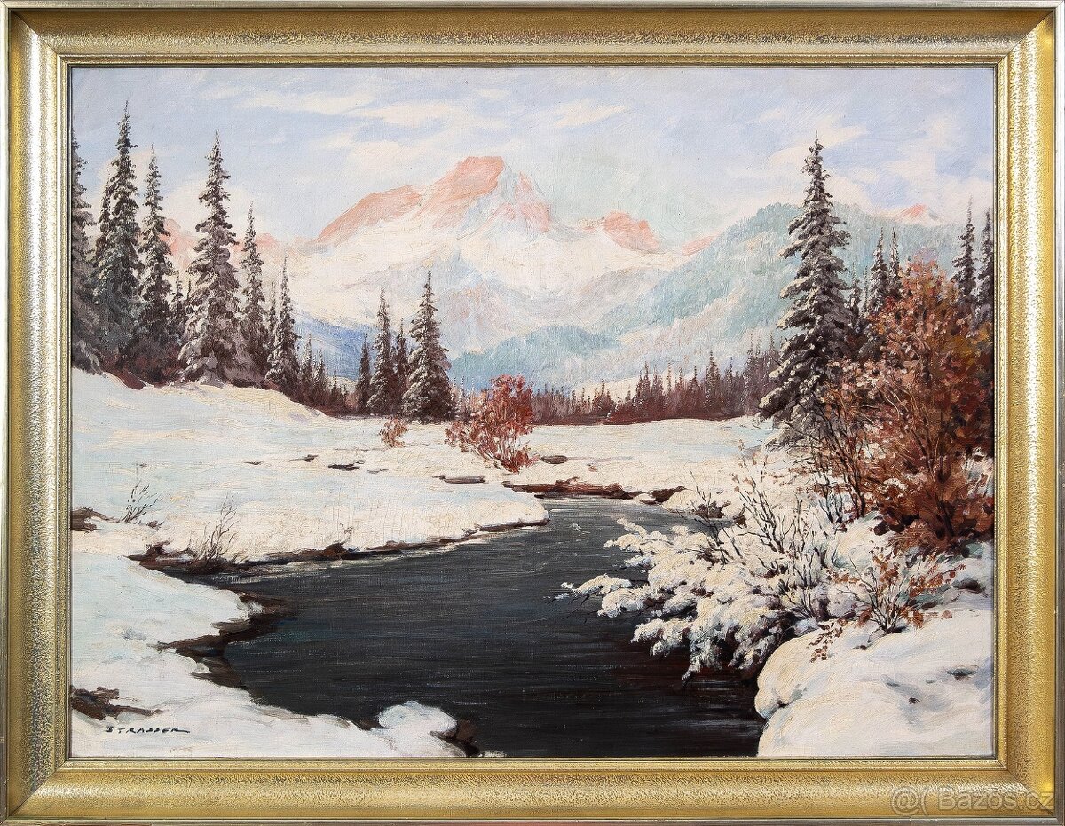 Zimní hory, sign.Strasser, 900 × 700 mm - 2