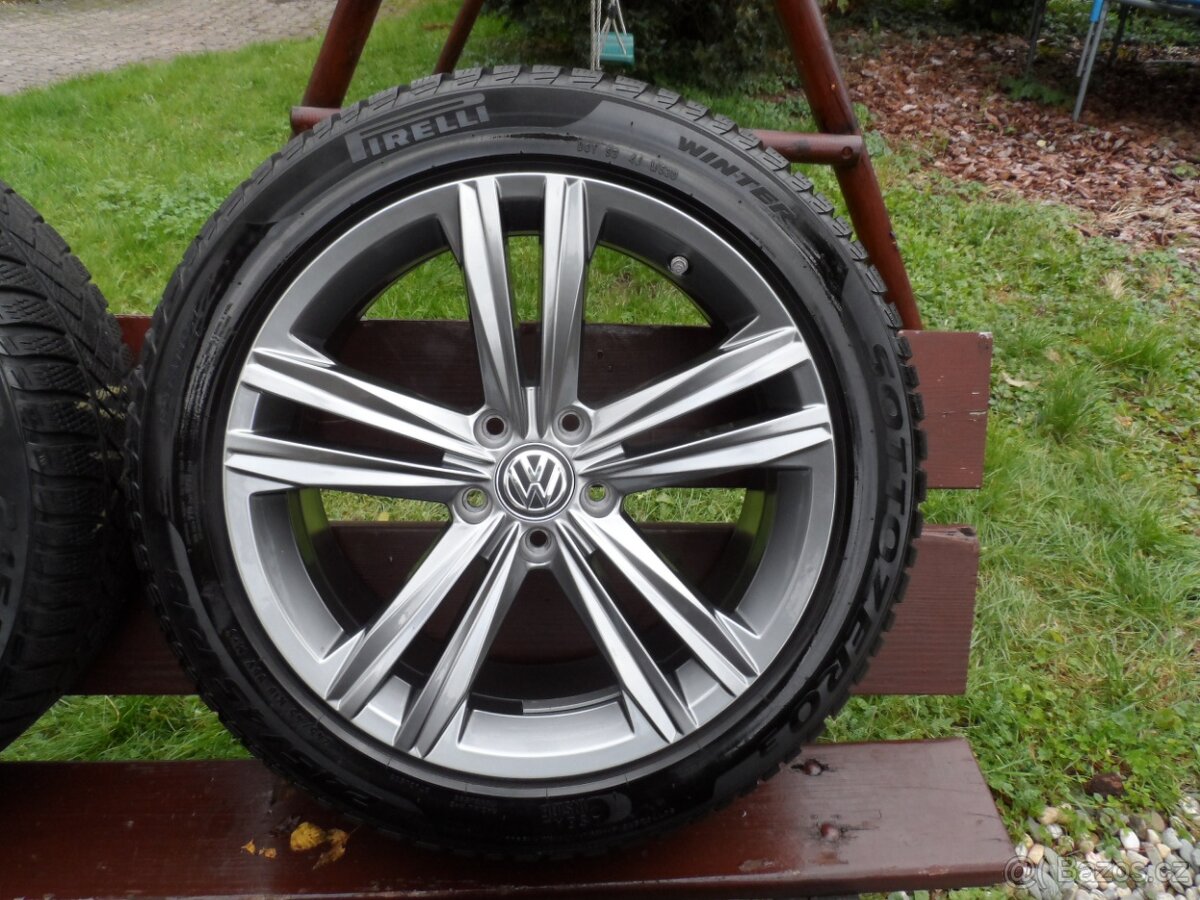 Originál Alu Kola VW +Zimní Pneu, 245/45/18 5X112 - 2