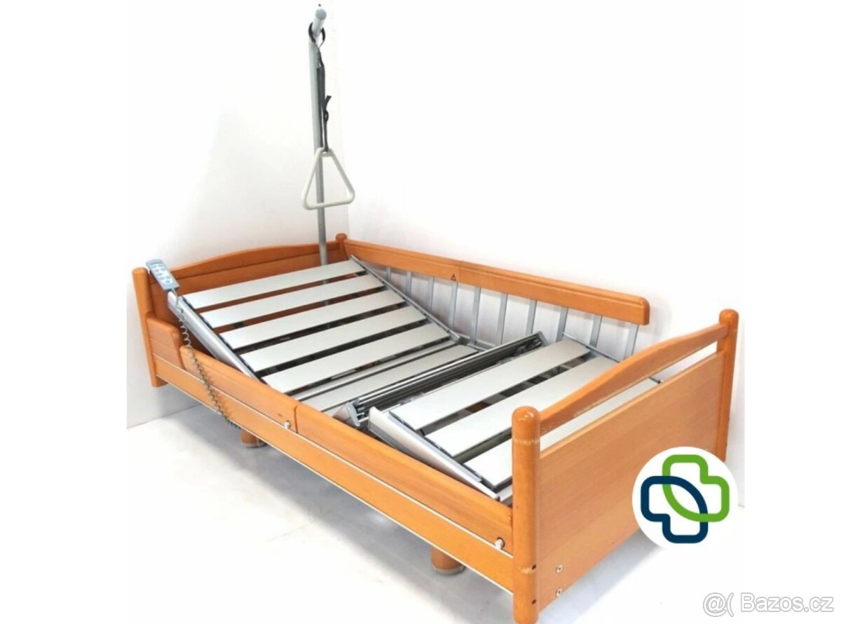 Polohovací postel, antidekubitni matrace, stolek, hrazda - 2