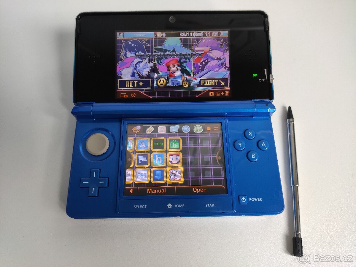 Nintendo 3DS Cobalt Blue + homebrew hack a 64GB karta - 2