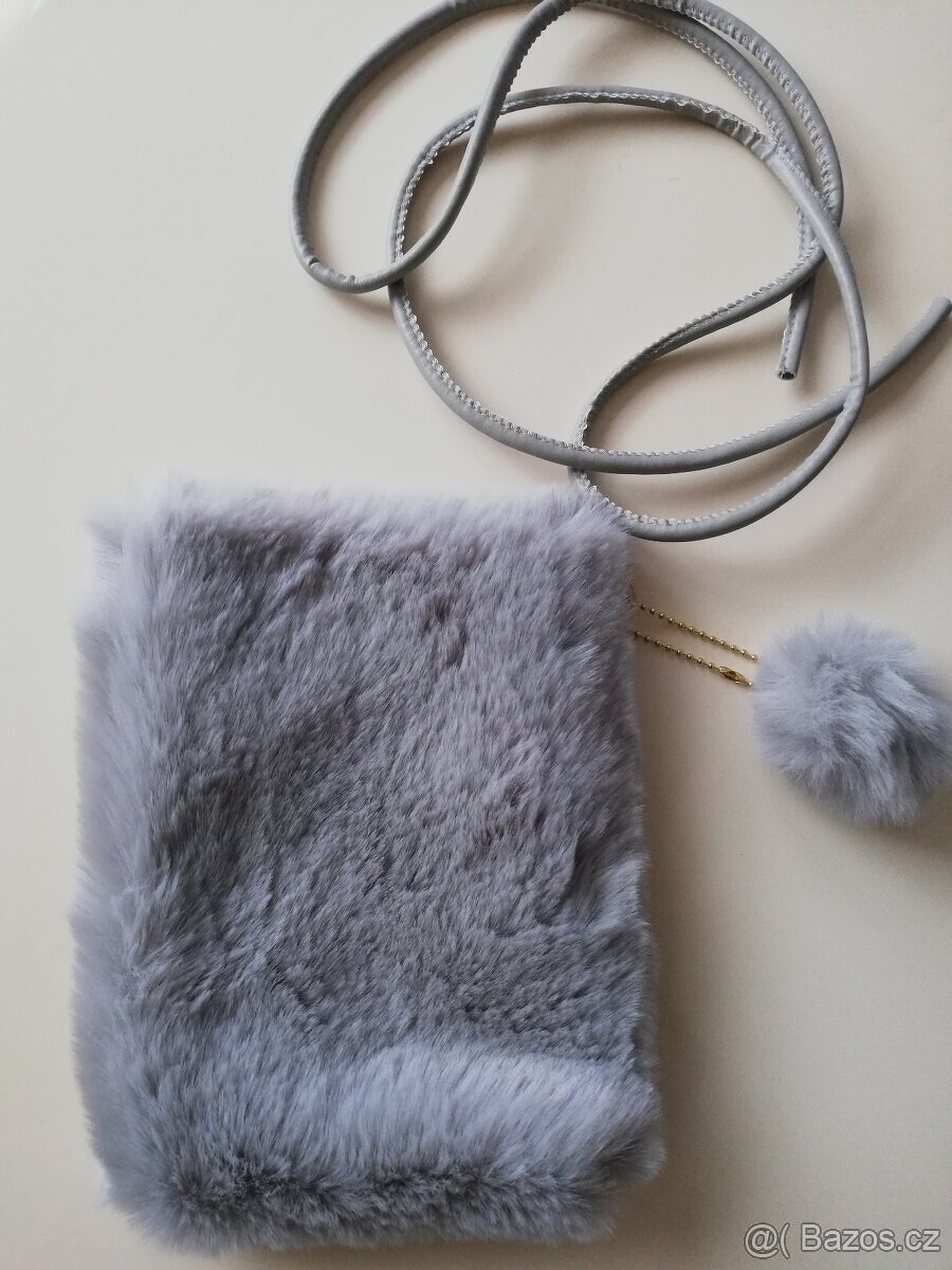 Plyšová kabelka šedá - 2