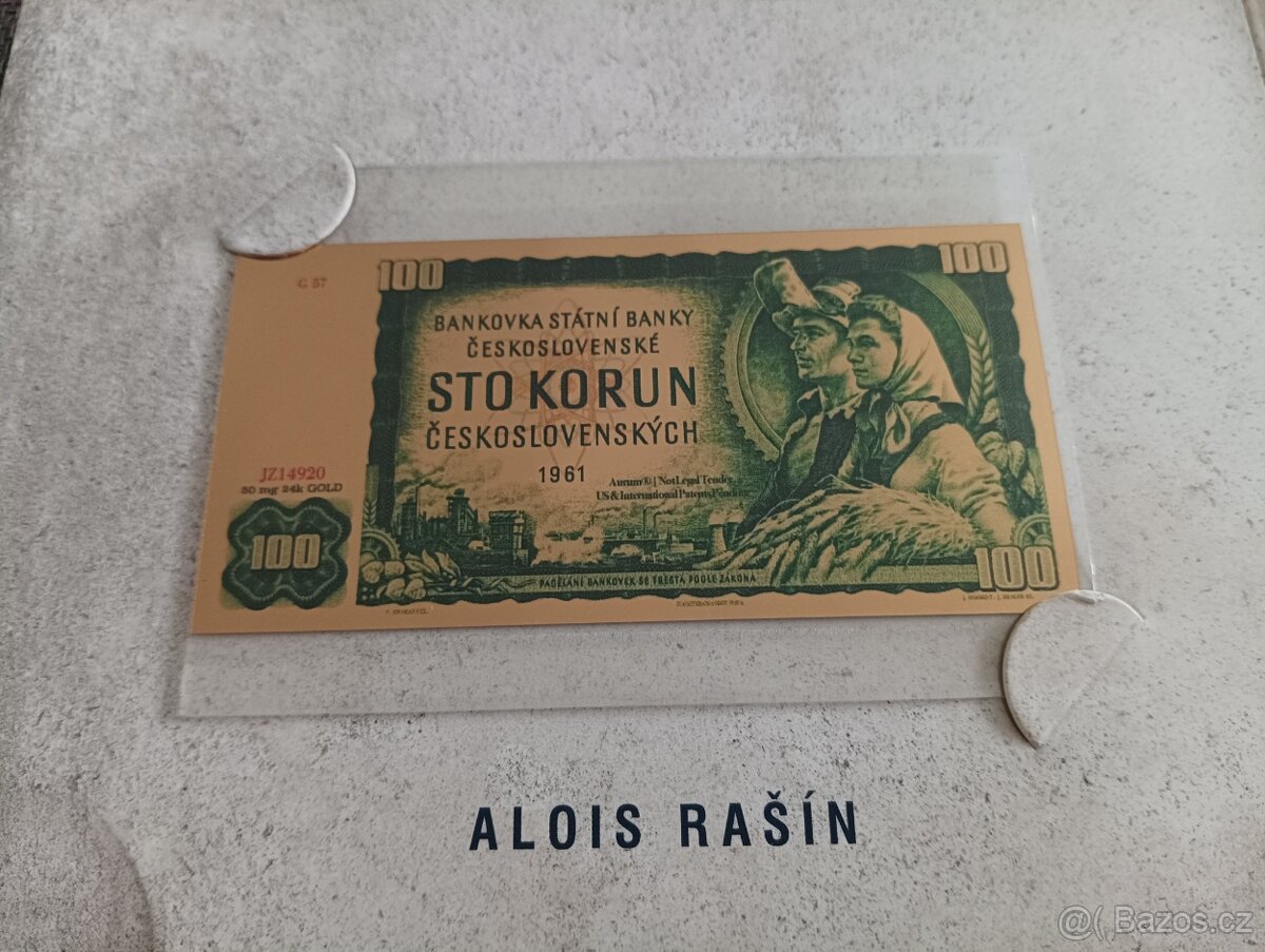 Zlaté československé bankovky, super stav - 2