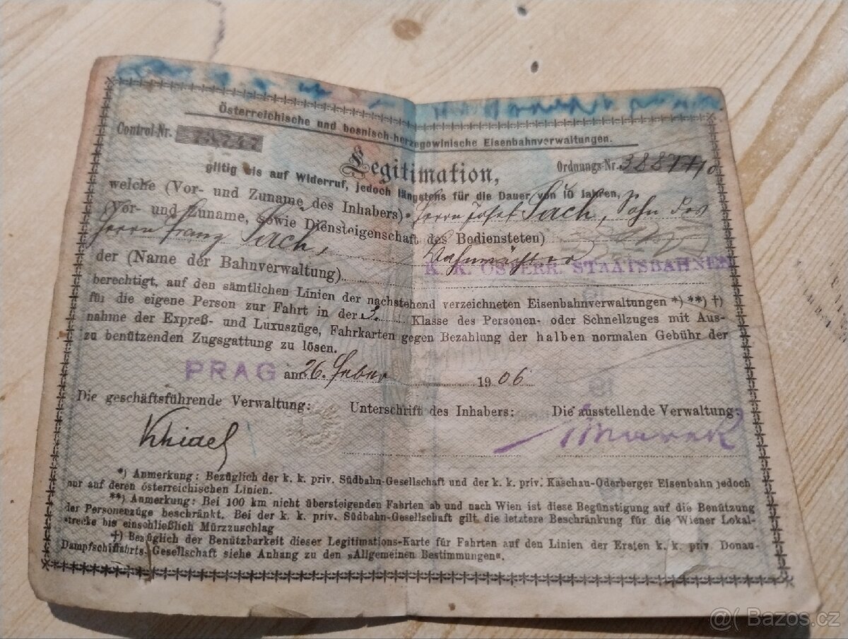 Historický cestovní doklad - 2