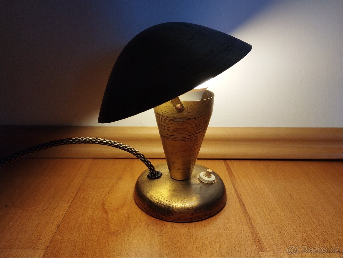 Retro mosazná lampička hříbek - 2