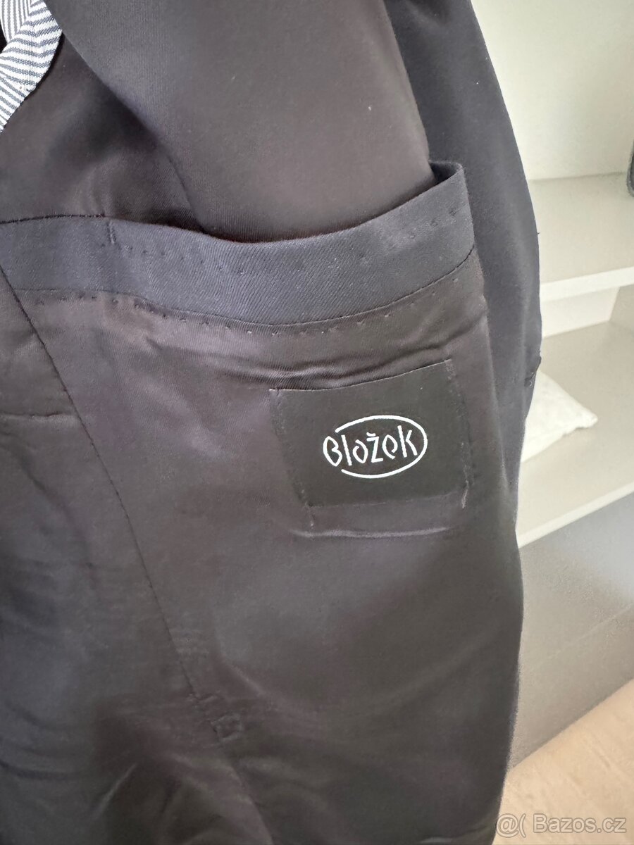 Pánský oblek BLAŽEK - sako a kalhoty, vel. 48, černý - 2