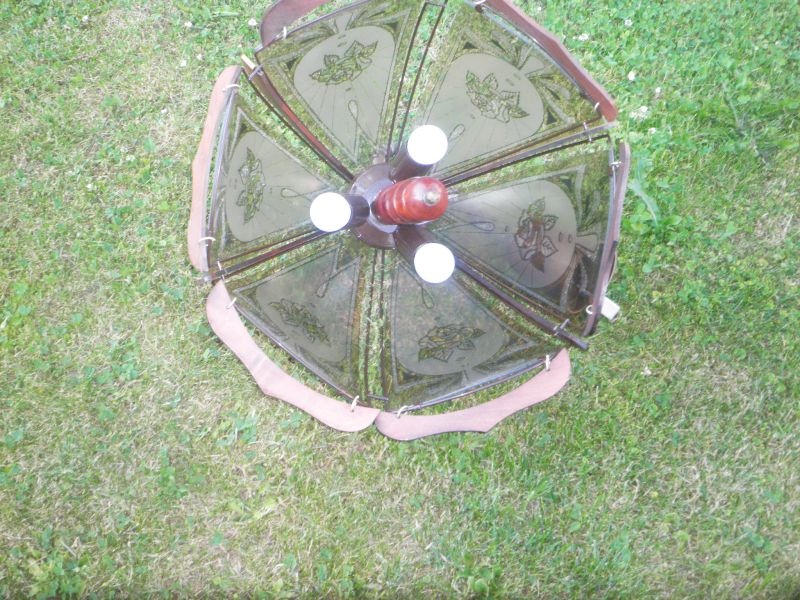 Lustr, dřevo, sklo - 2