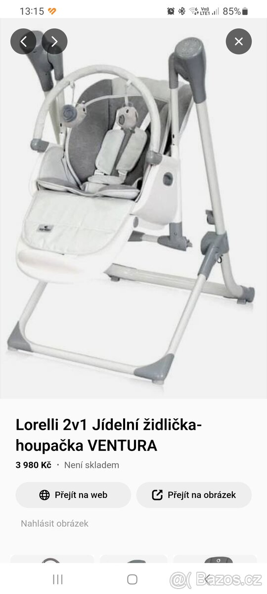 Lorelli jídelní židlička / houpačka - 2