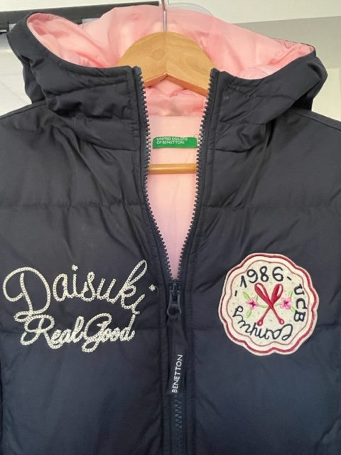 Benetton - tmavě modrý péřový prošívaný kabát - 2