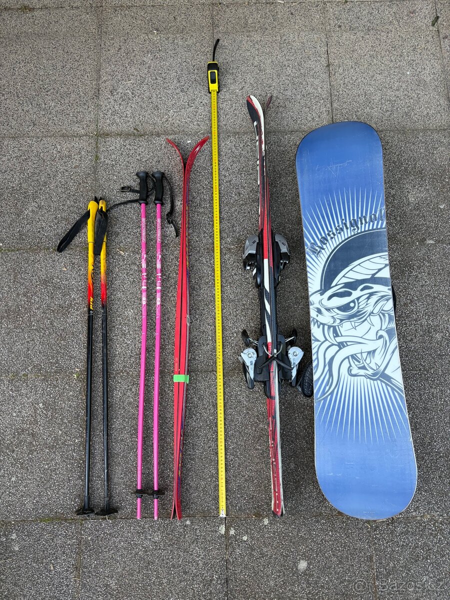 Snowboard, běžky, hůlky - 2