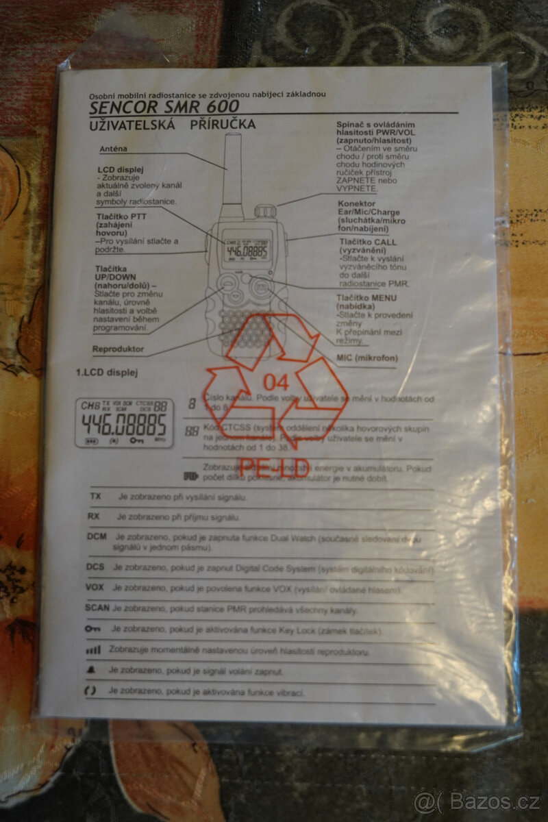 Sencor SMR 600, 2x vysílačky+nabíječka, návod - 2