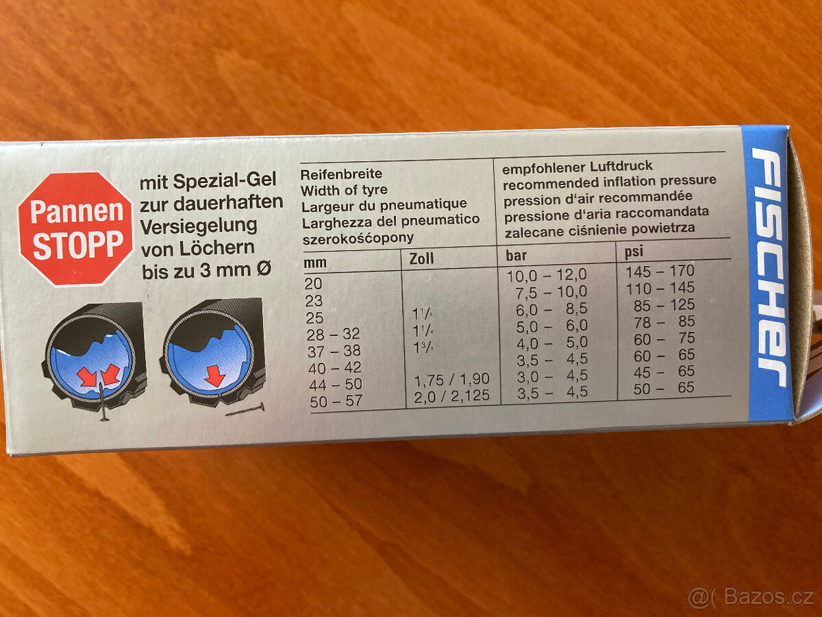 4 x duše Fischer 28 Dunlop ventilek - 2