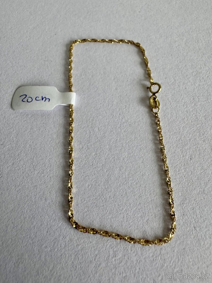 Zlatý náramek 14K, 20 cm, 0,95 g - 2