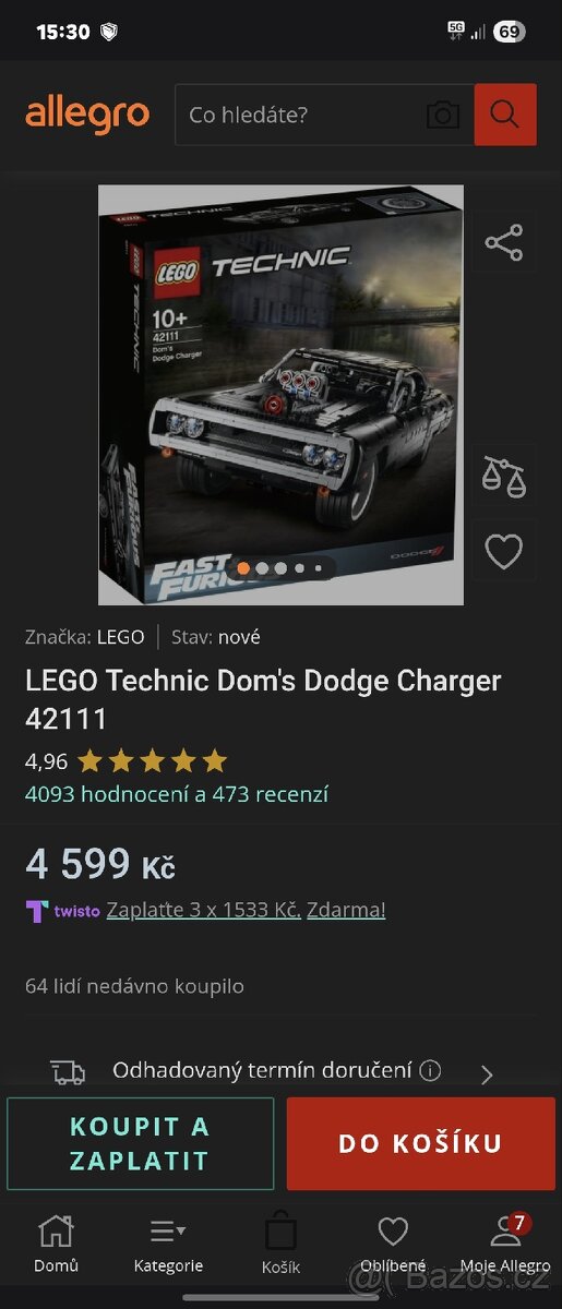Lego Dom's Dodge Charger 42111 - 2