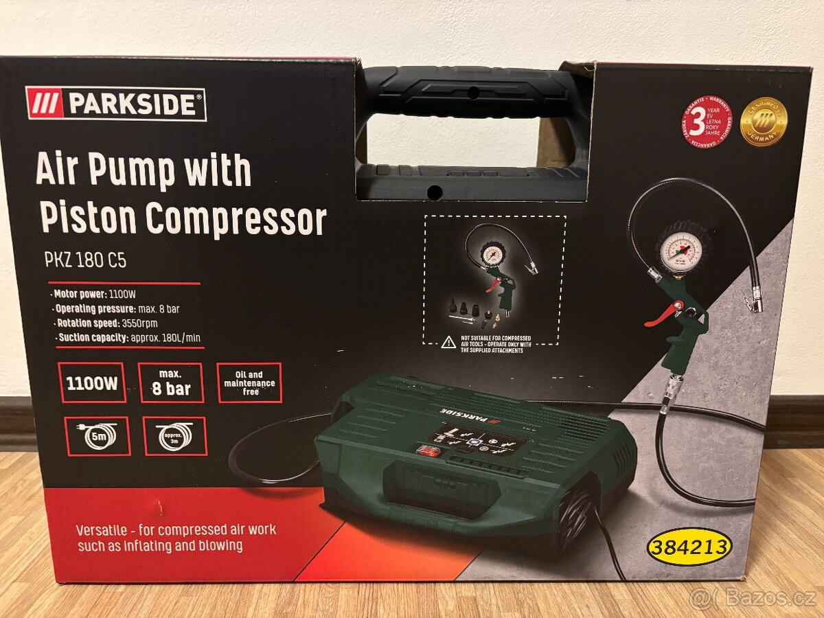 Pneumatické čerpadlo s pístovým kompresorem Parkside - 2