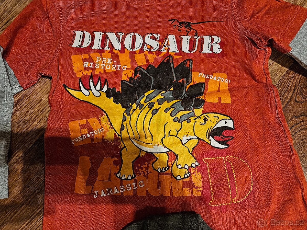 Tričko s dlouhým rukávem DINO 3-5 let, 3 ks - 2