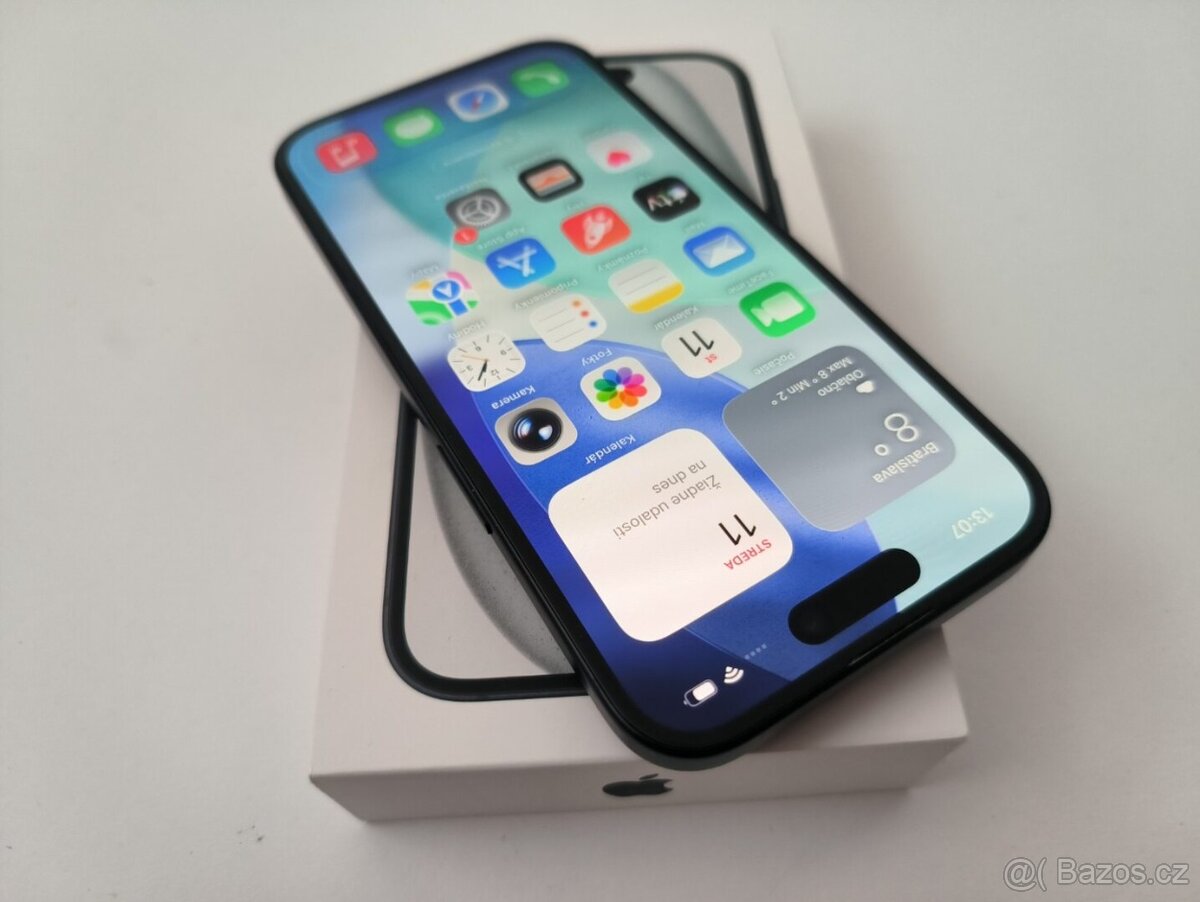 apple iphone 15 128gb Midnight 100% Batéria - 2