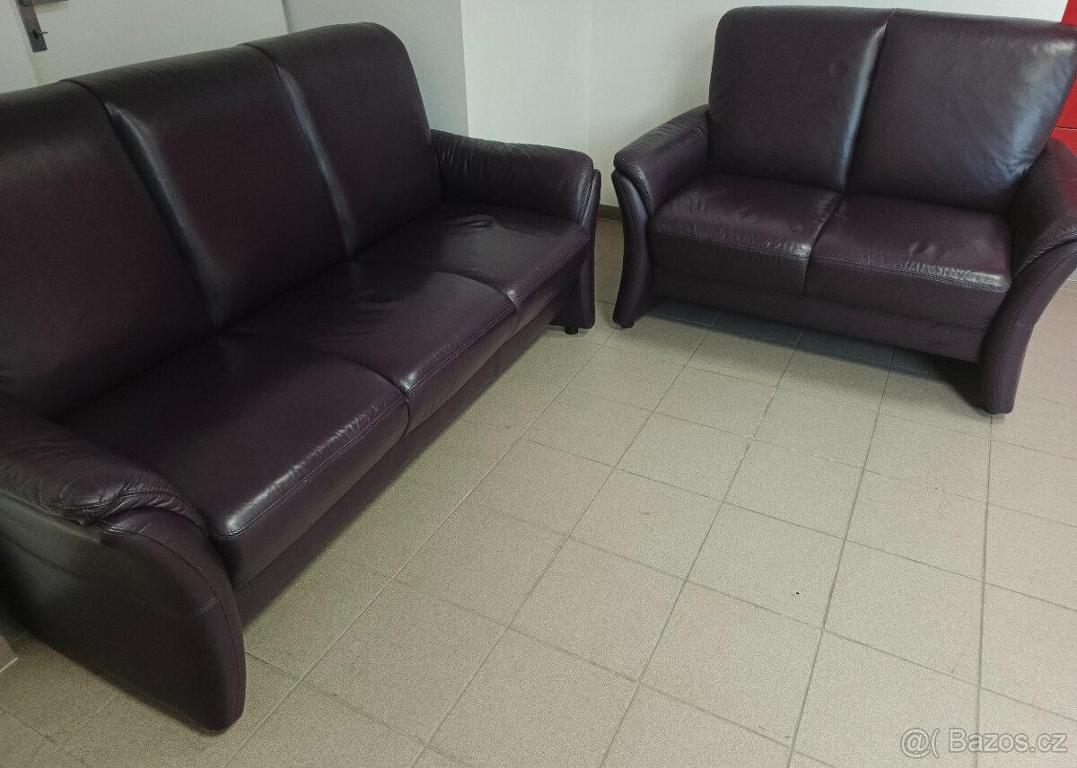 Kožená sedací souprava - jak NOVÁ, TOP STAV - 2