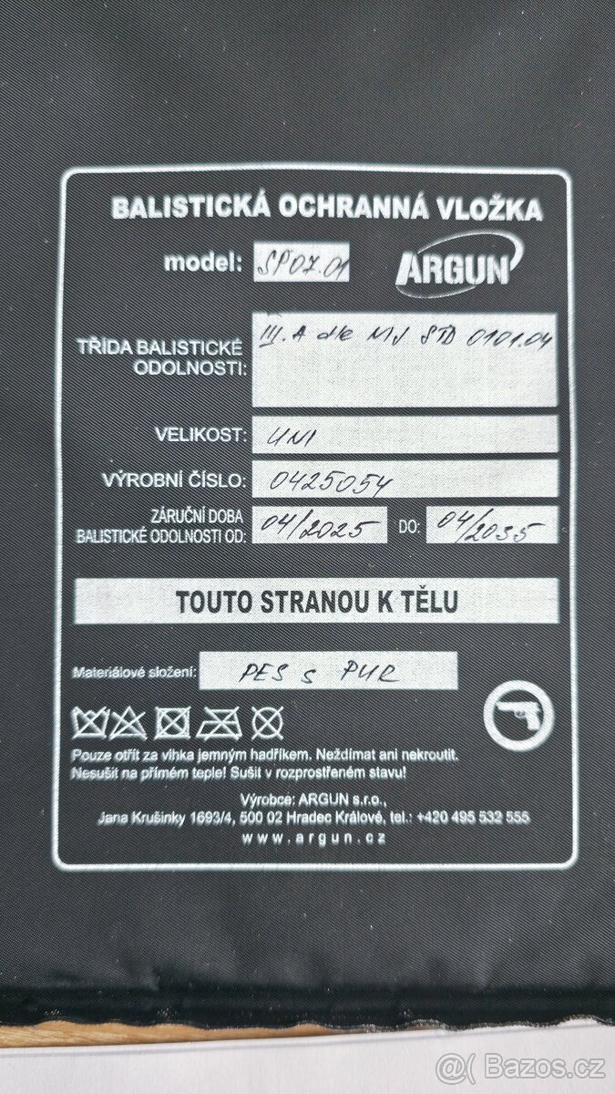 balistická neprůstřelná vesta nosič plátů taktická samopal - 2