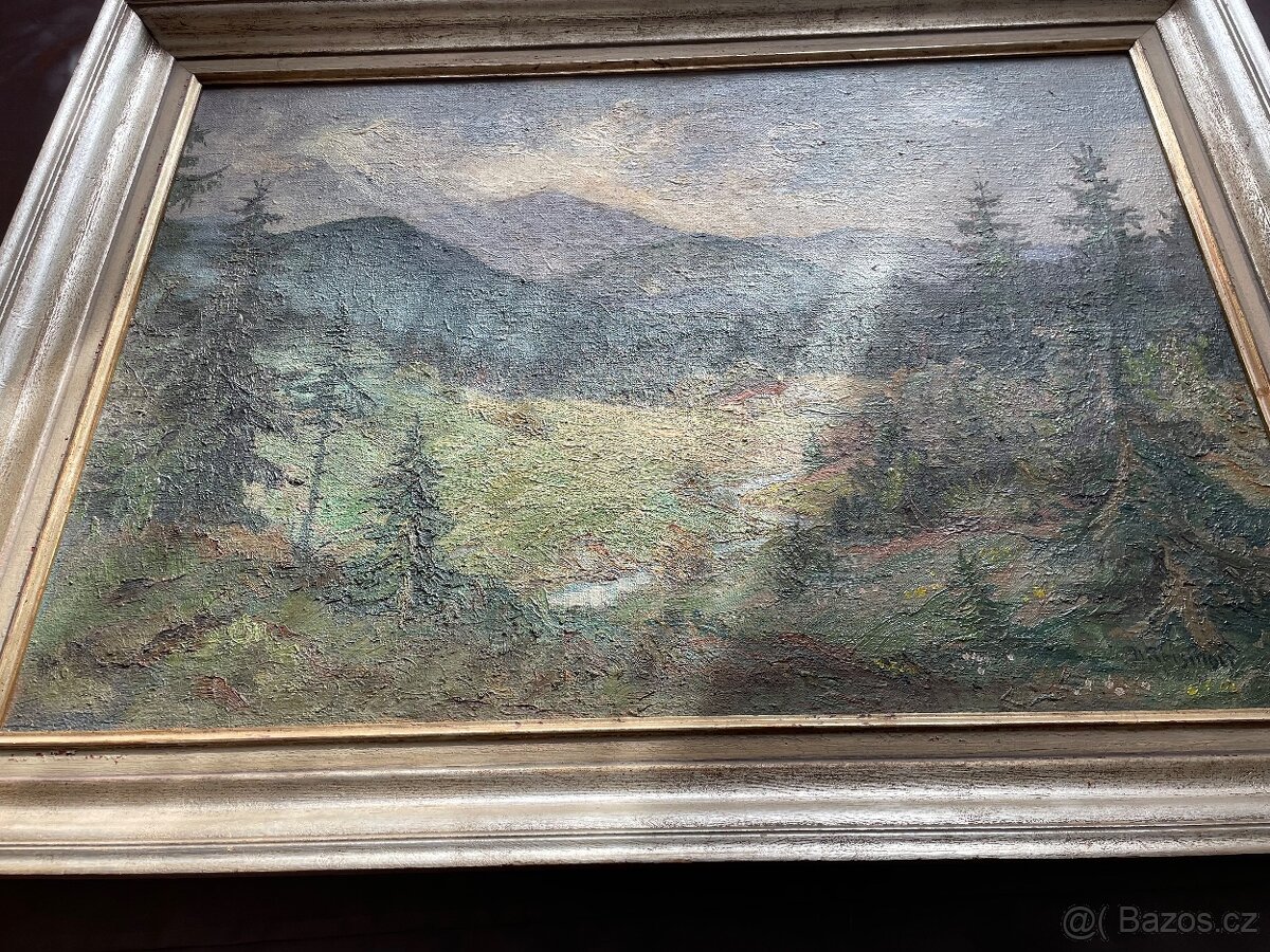 Olejomalba na plátně krajina - 2