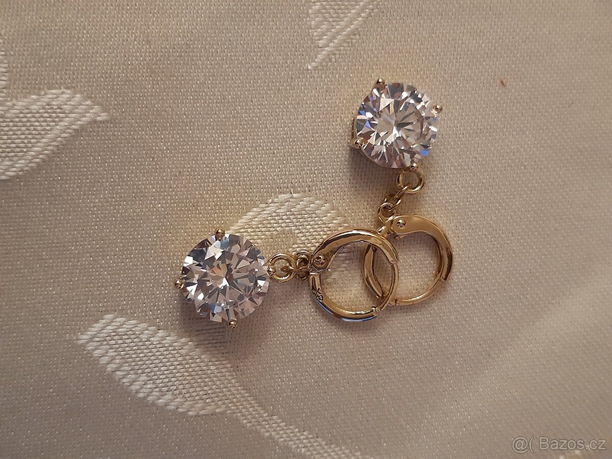 Luxusní visící pozlacené náušnice - 2
