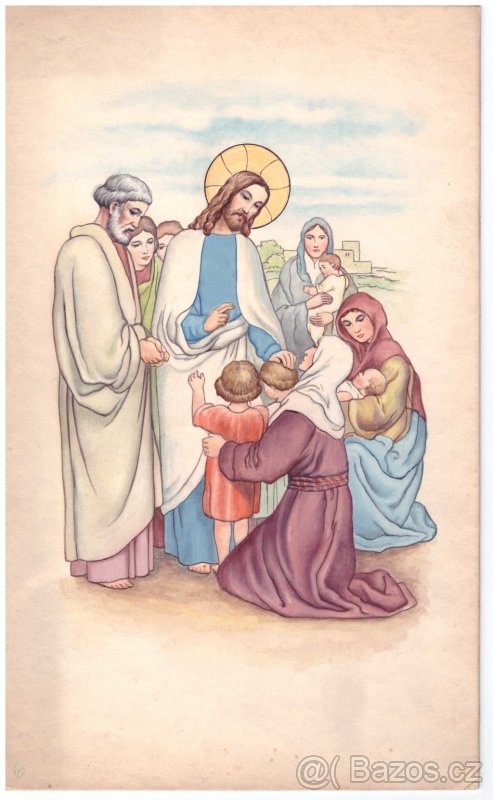 Starožitný ručně malovaný svatý obrázek, 8ks - SLEVA - 2