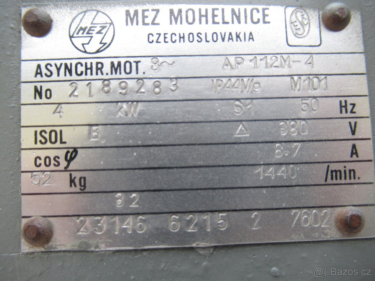NEPOUŽITÝ elektromotor 380V.4kw-1440ot.nejen na CIRKULÁRKU. - 2