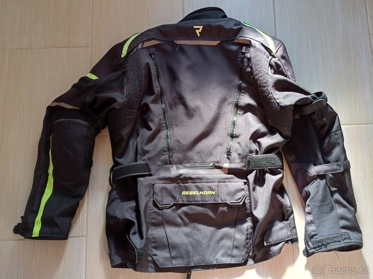 Rebelhorn cubby IV černá/žlutá motocyklová bunda (XL) - 2