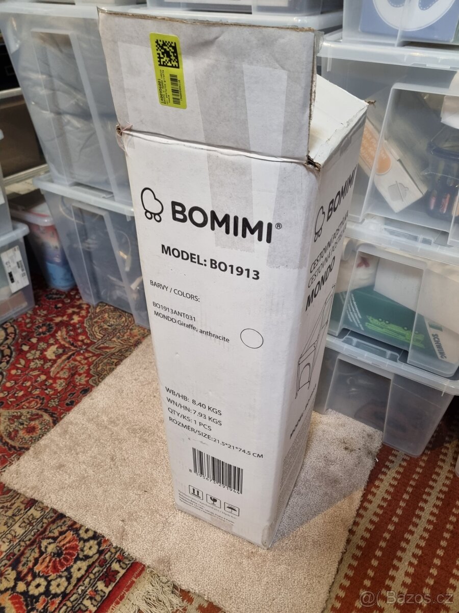 Dětská cestovní postýlka BOMIMI MONDO giraffe BO1913 šedá - 2