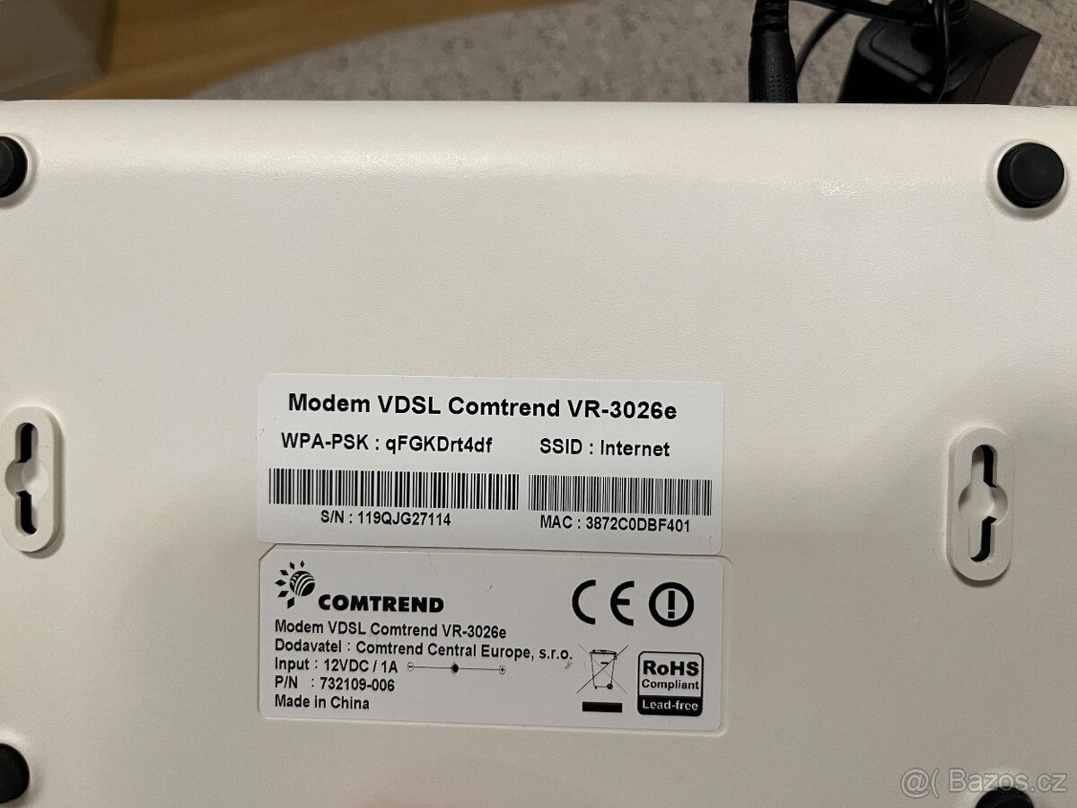 WiFi router - modem VDSL Comtrend VR- 3026e - 2