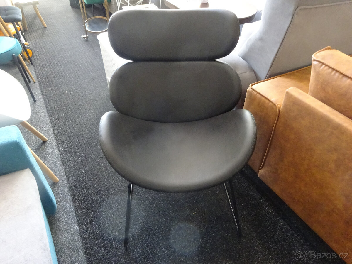 Křeslo Cesar hnědé koňak, černá - 2