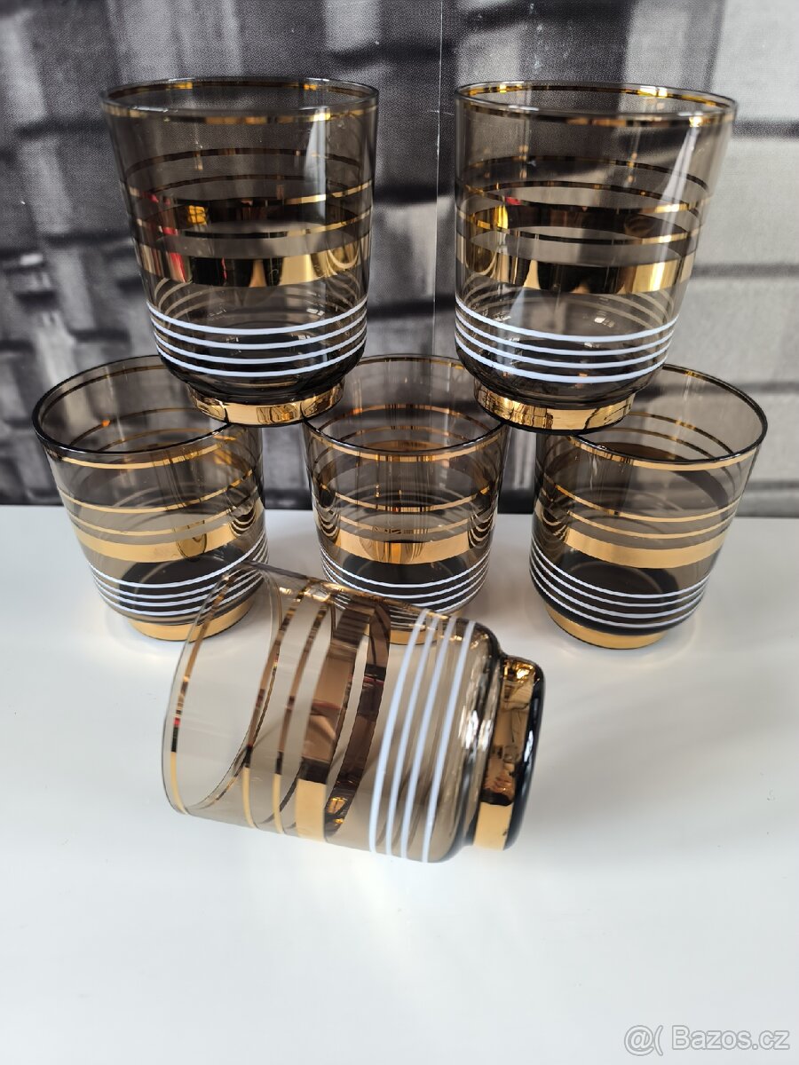 Sada 6ti starožitných skleniček na whisky - 2